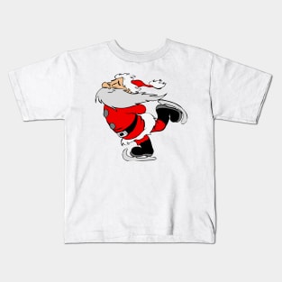 Santa Claus Ice Skating Kids T-Shirt